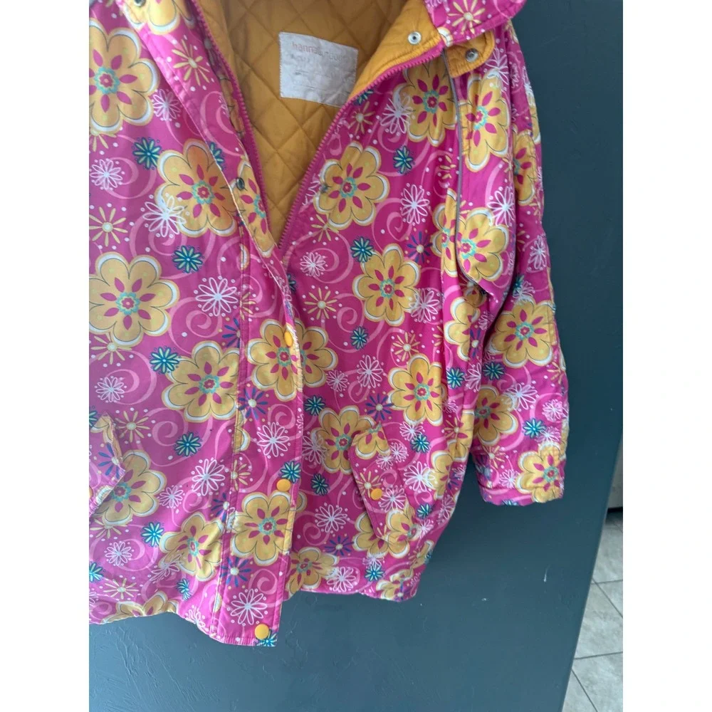 Hanna Andersson Pink Floral Insulated Winter Parka Jacket Kids Sm 6/7 120